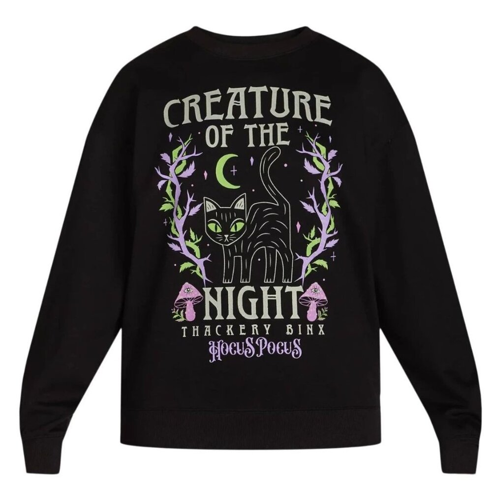DISNEY HOCUS POCUS Women's XXS Sweatshirt SIZE 00 Black NEW